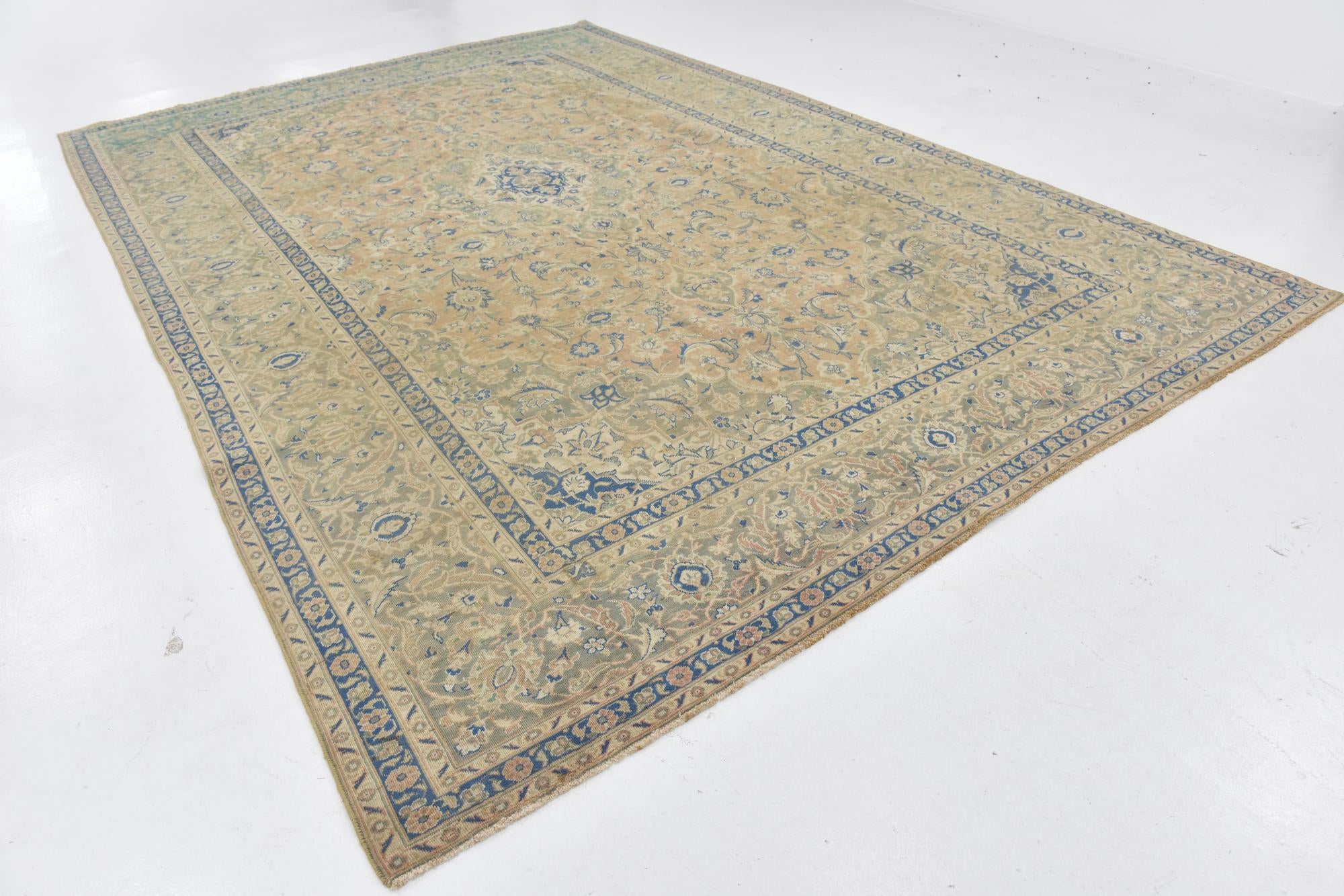 9' 7 x 14' 3 Hand Knotted Ultra Vintage Persian Wool Rug