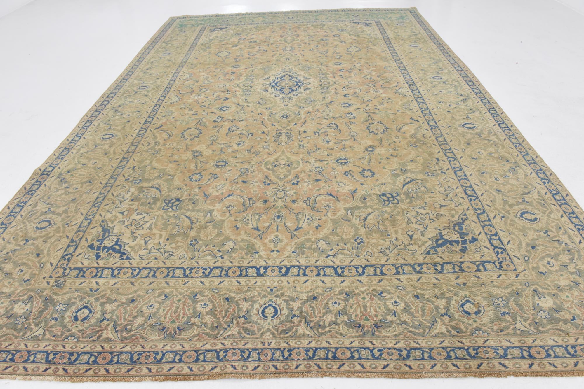 9' 7 x 14' 3 Hand Knotted Ultra Vintage Persian Wool Rug