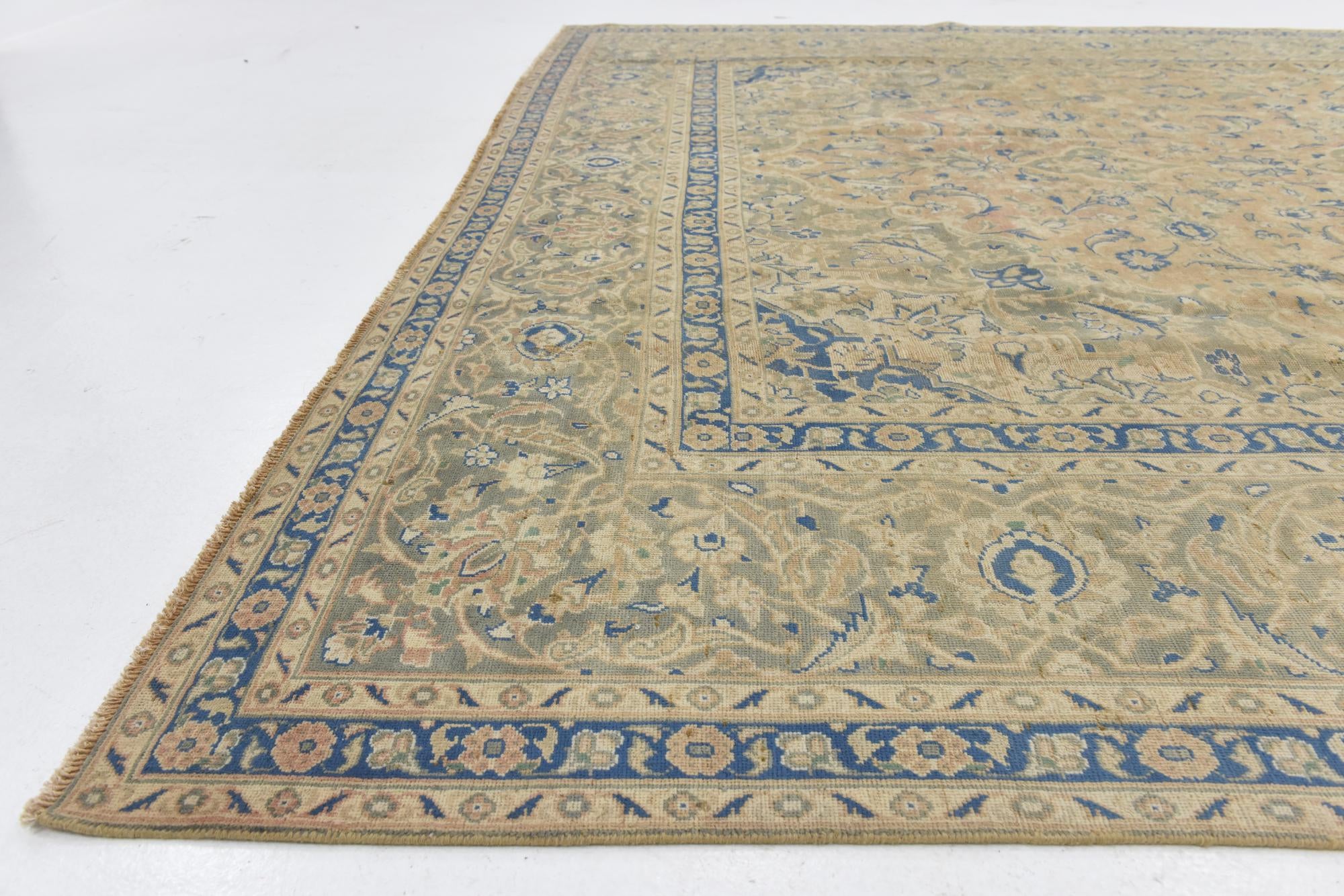 9' 7 x 14' 3 Hand Knotted Ultra Vintage Persian Wool Rug