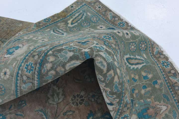 9' 1 x 13' Hand Knotted Ultra Vintage Persian Wool Rug