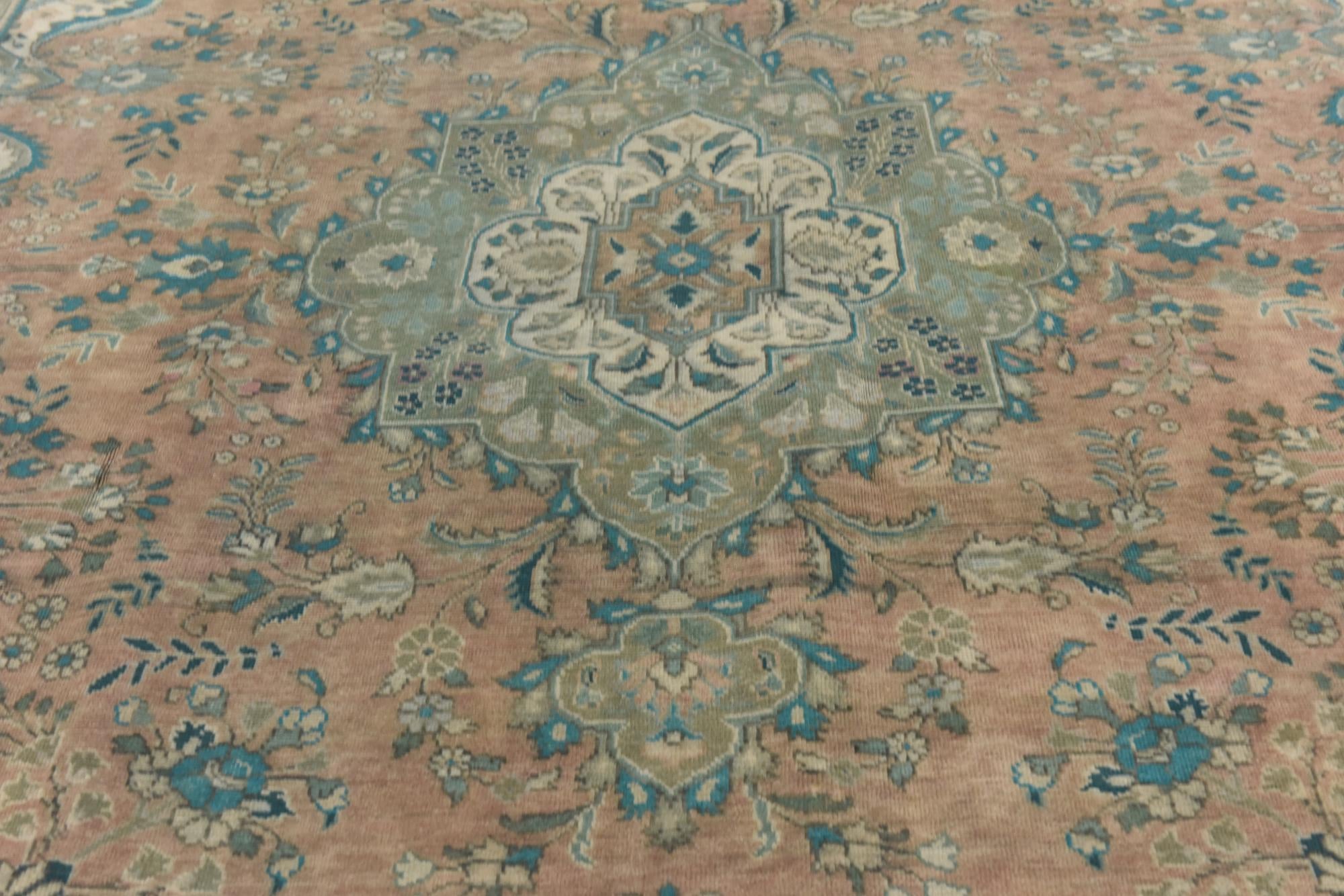 9' 1 x 13' Hand Knotted Ultra Vintage Persian Wool Rug