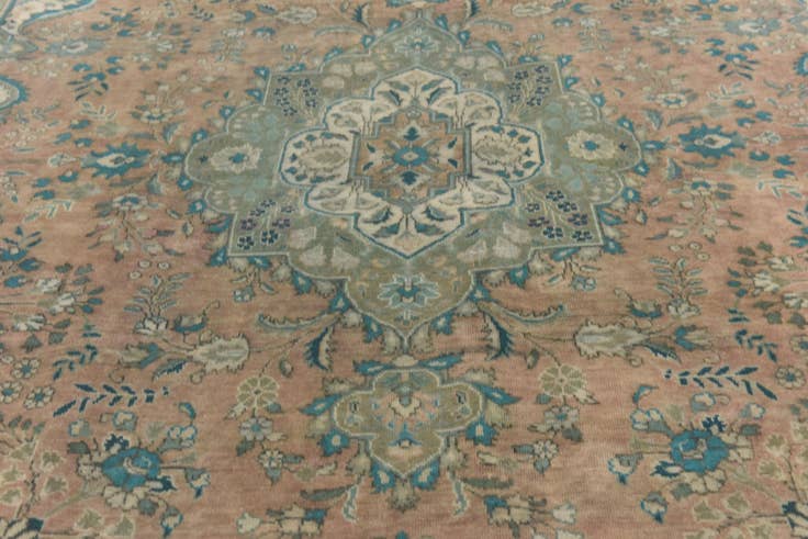Detail image of 9' 1 x 13' Hand Knotted Ultra Vintage Persian Wool Rug