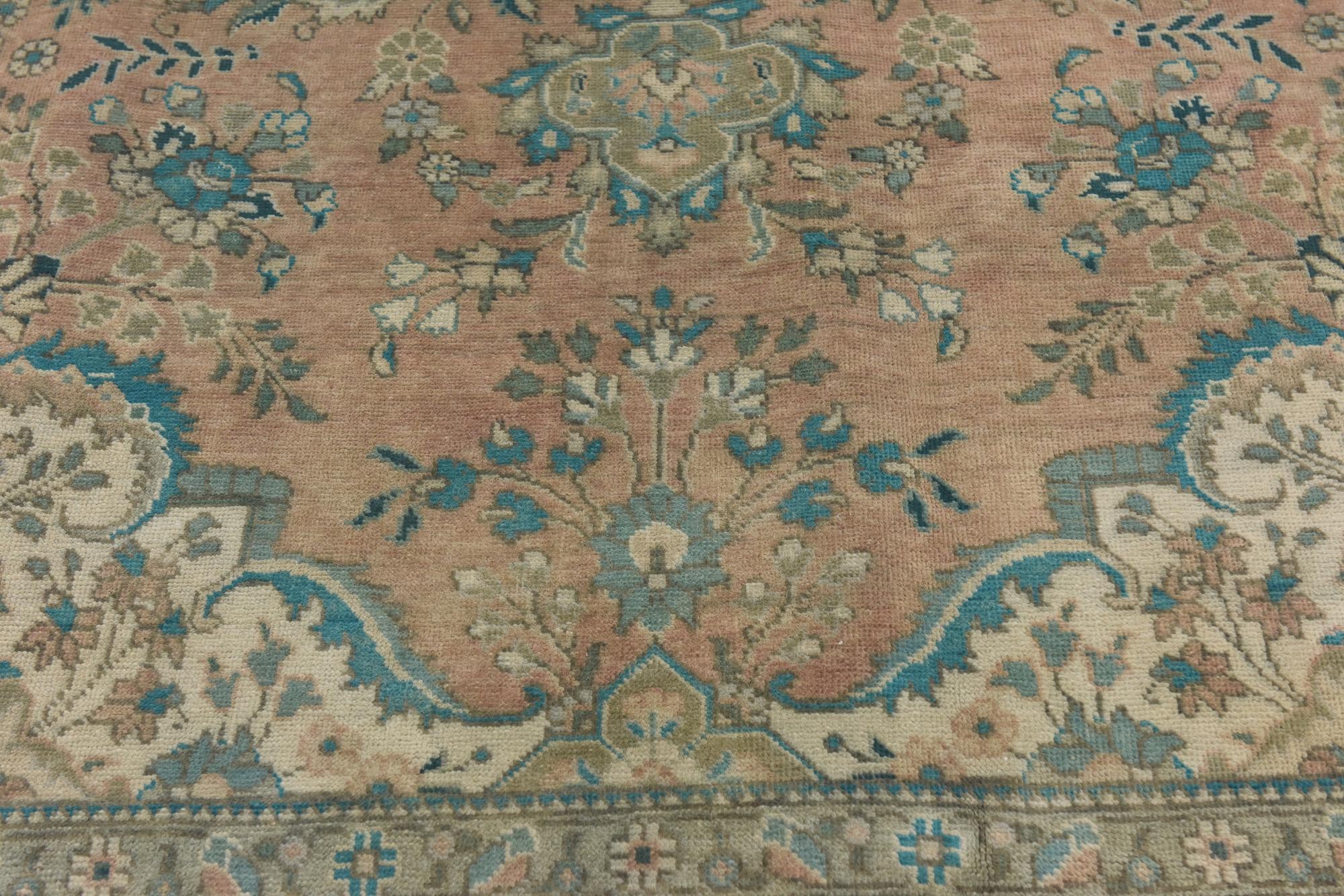 9' 1 x 13' Hand Knotted Ultra Vintage Persian Wool Rug