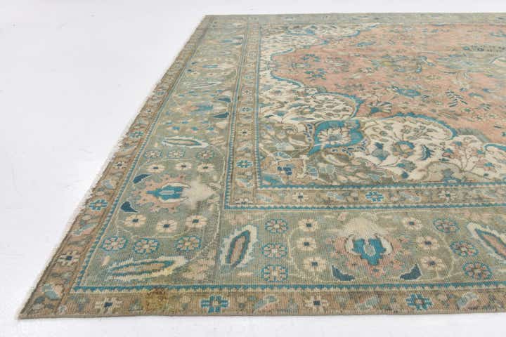 9' 1 x 13' Hand Knotted Ultra Vintage Persian Wool Rug