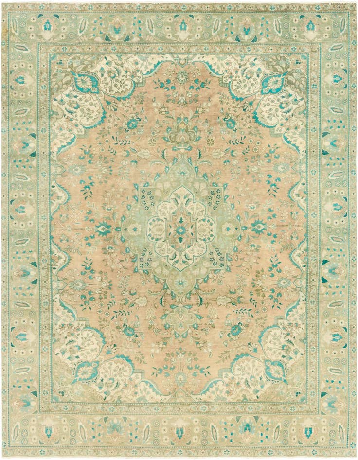 Detail image of 9' 1 x 13' Hand Knotted Ultra Vintage Persian Wool Rug