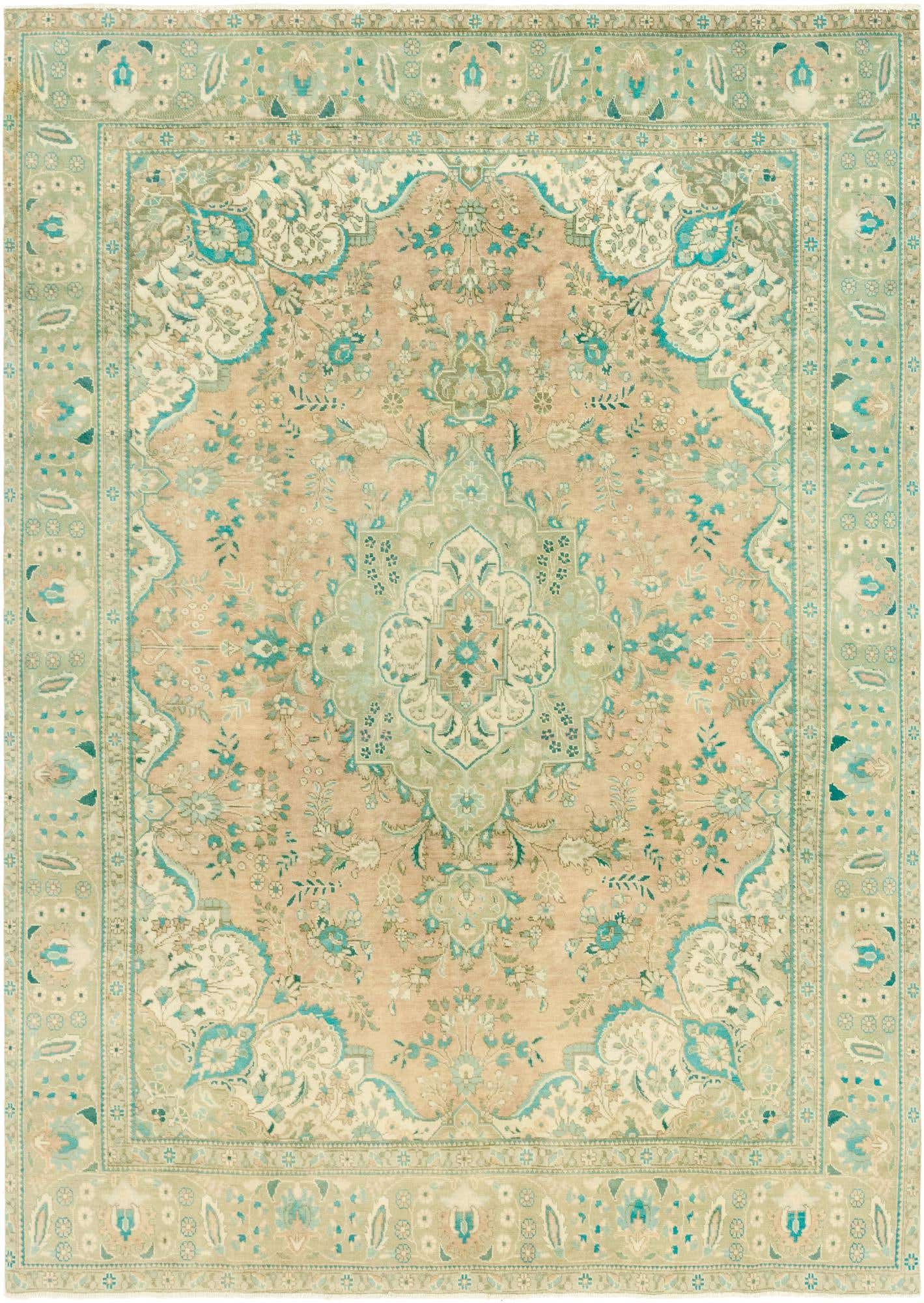 9' 1 x 13' Hand Knotted Ultra Vintage Persian Wool Rug