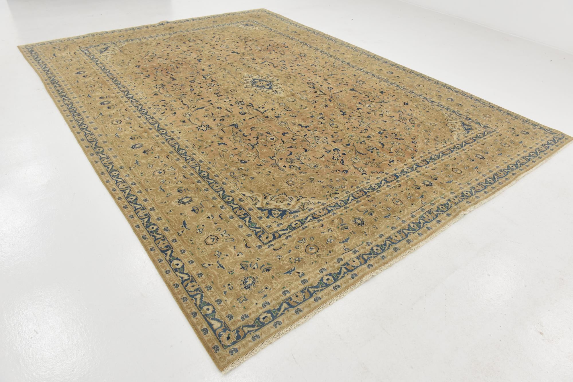 9' 7 x 13' Hand Knotted Ultra Vintage Persian Wool Rug