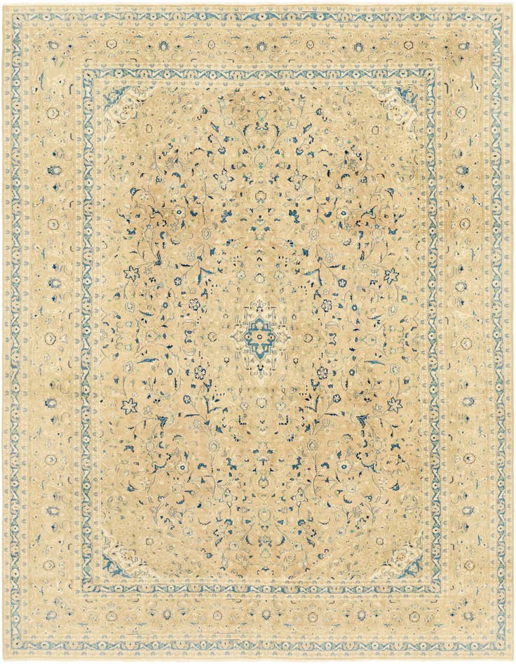 Detail image of 9' 7 x 13' Hand Knotted Ultra Vintage Persian Wool Rug