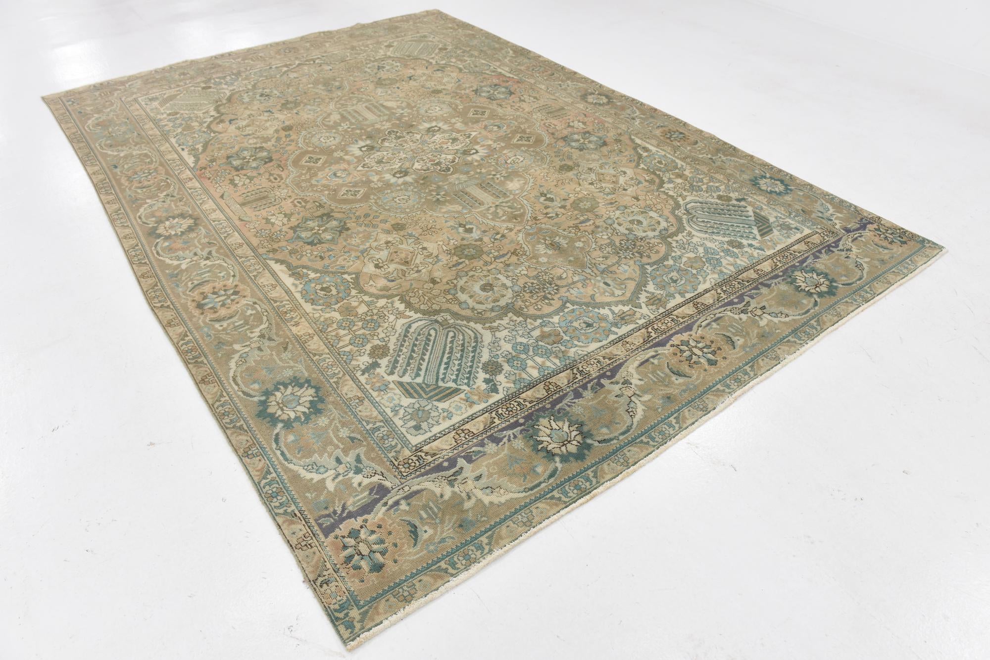 7' 3 x 11' 3 Hand Knotted Ultra Vintage Persian Wool Rug
