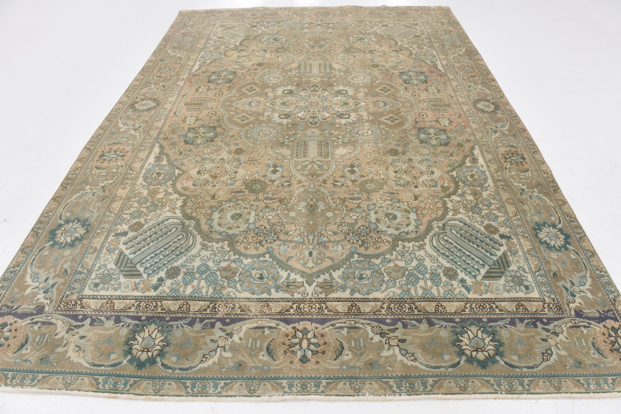7' 3 x 11' 3 Hand Knotted Ultra Vintage Persian Wool Rug