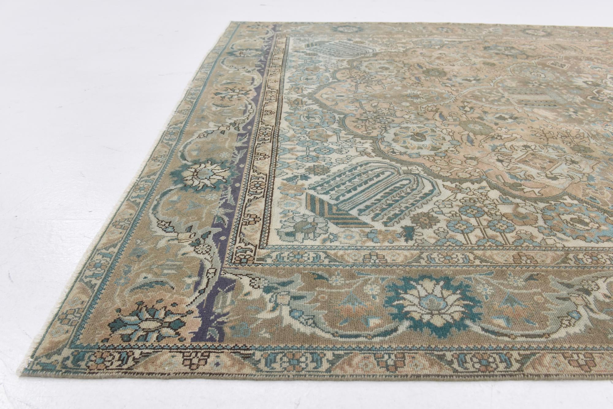 7' 3 x 11' 3 Hand Knotted Ultra Vintage Persian Wool Rug