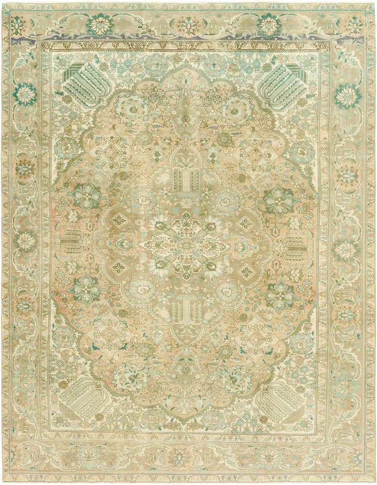 Detail image of 7' 3 x 11' 3 Hand Knotted Ultra Vintage Persian Wool Rug