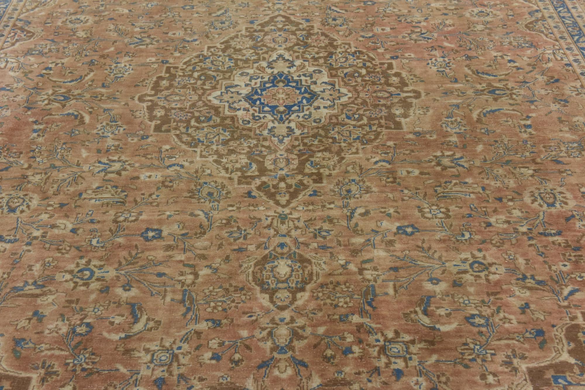 9' 6 x 12' 7 Hand Knotted Ultra Vintage Persian Wool Rug