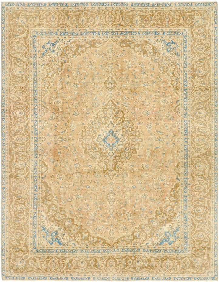  9' 6 x 12' 7  Hand Knotted Ultra Vintage Persian W...