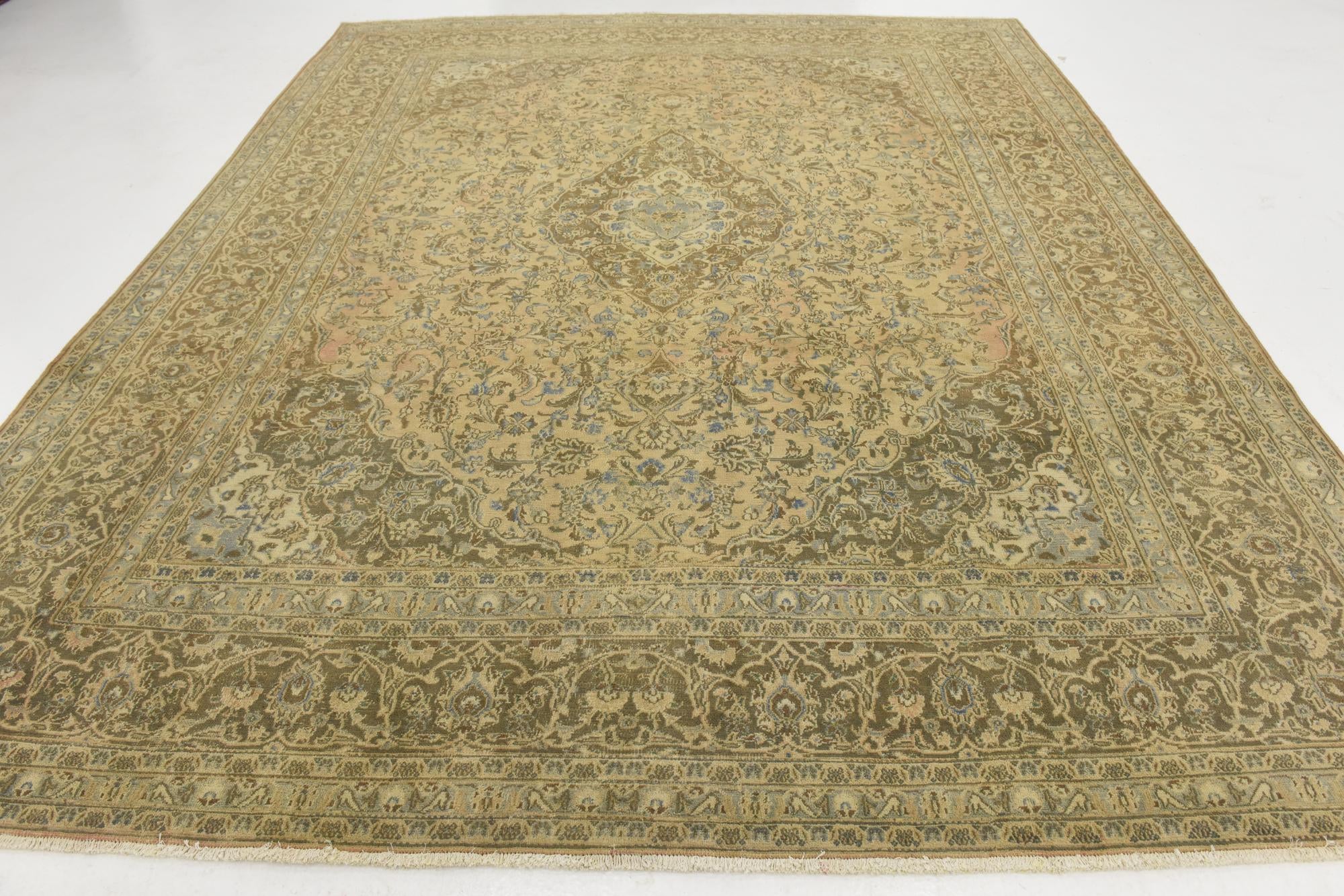 9' 8 x 12' 1 Hand Knotted Ultra Vintage Persian Wool Rug