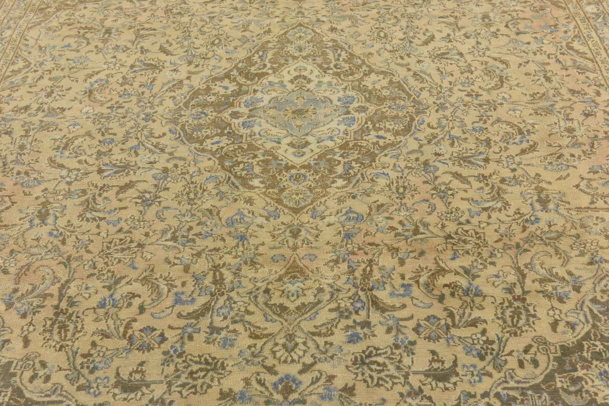 9' 8 x 12' 1 Hand Knotted Ultra Vintage Persian Wool Rug