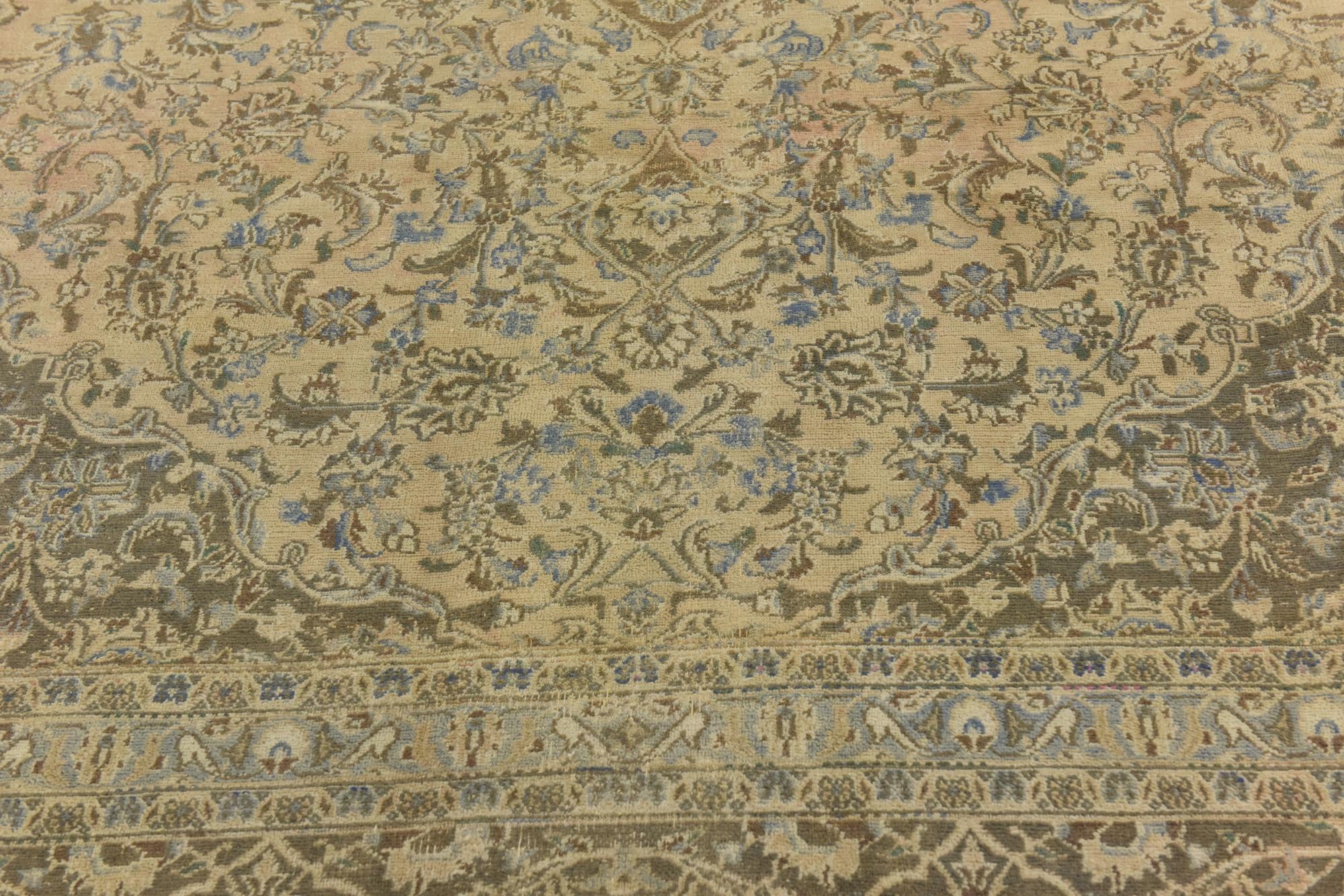 9' 8 x 12' 1 Hand Knotted Ultra Vintage Persian Wool Rug