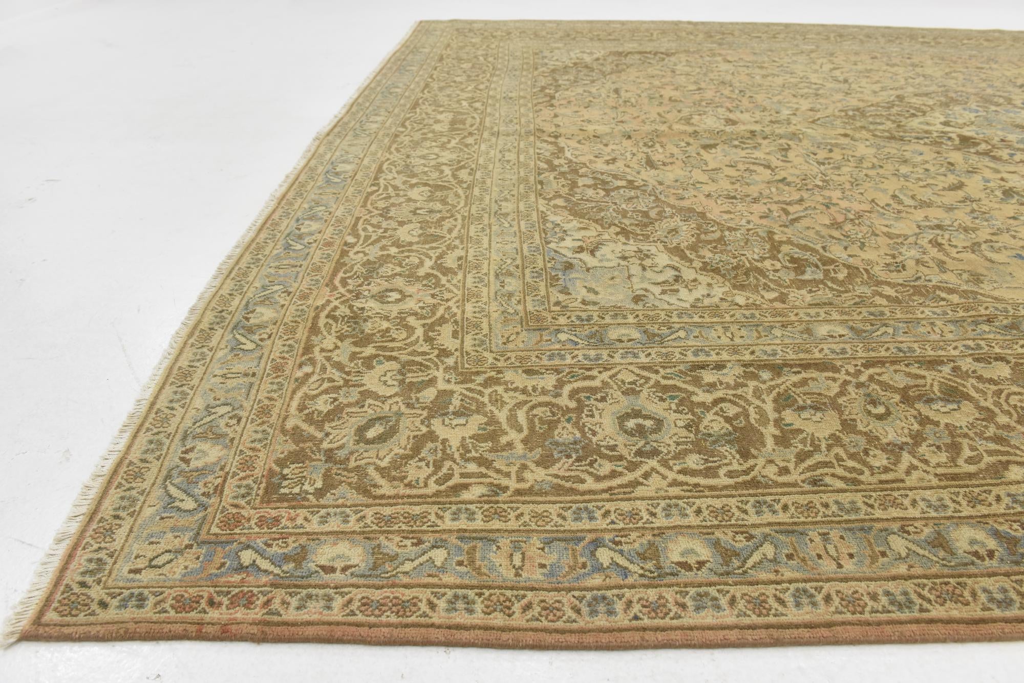 9' 8 x 12' 1 Hand Knotted Ultra Vintage Persian Wool Rug