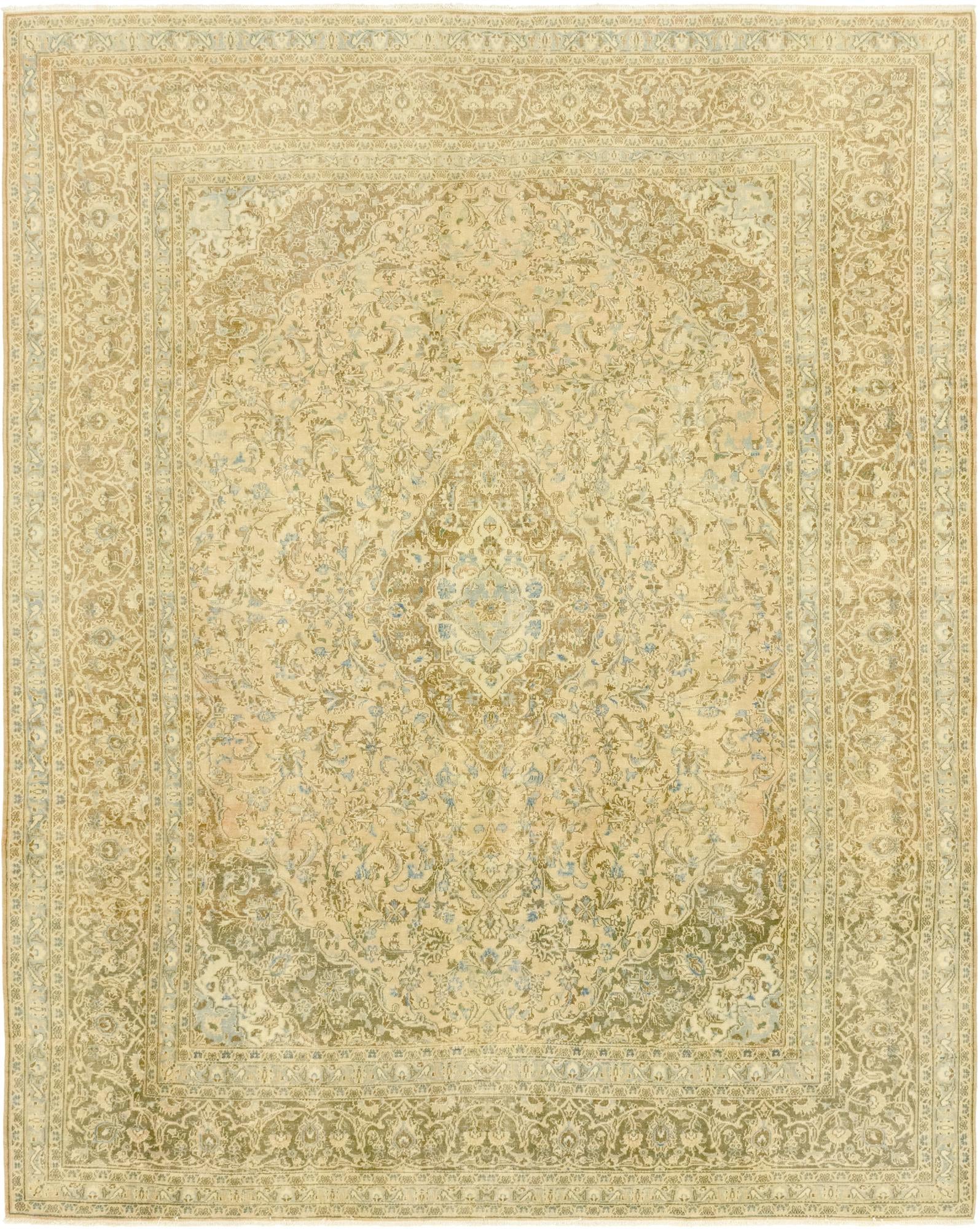 9' 8 x 12' 1 Hand Knotted Ultra Vintage Persian Wool Rug
