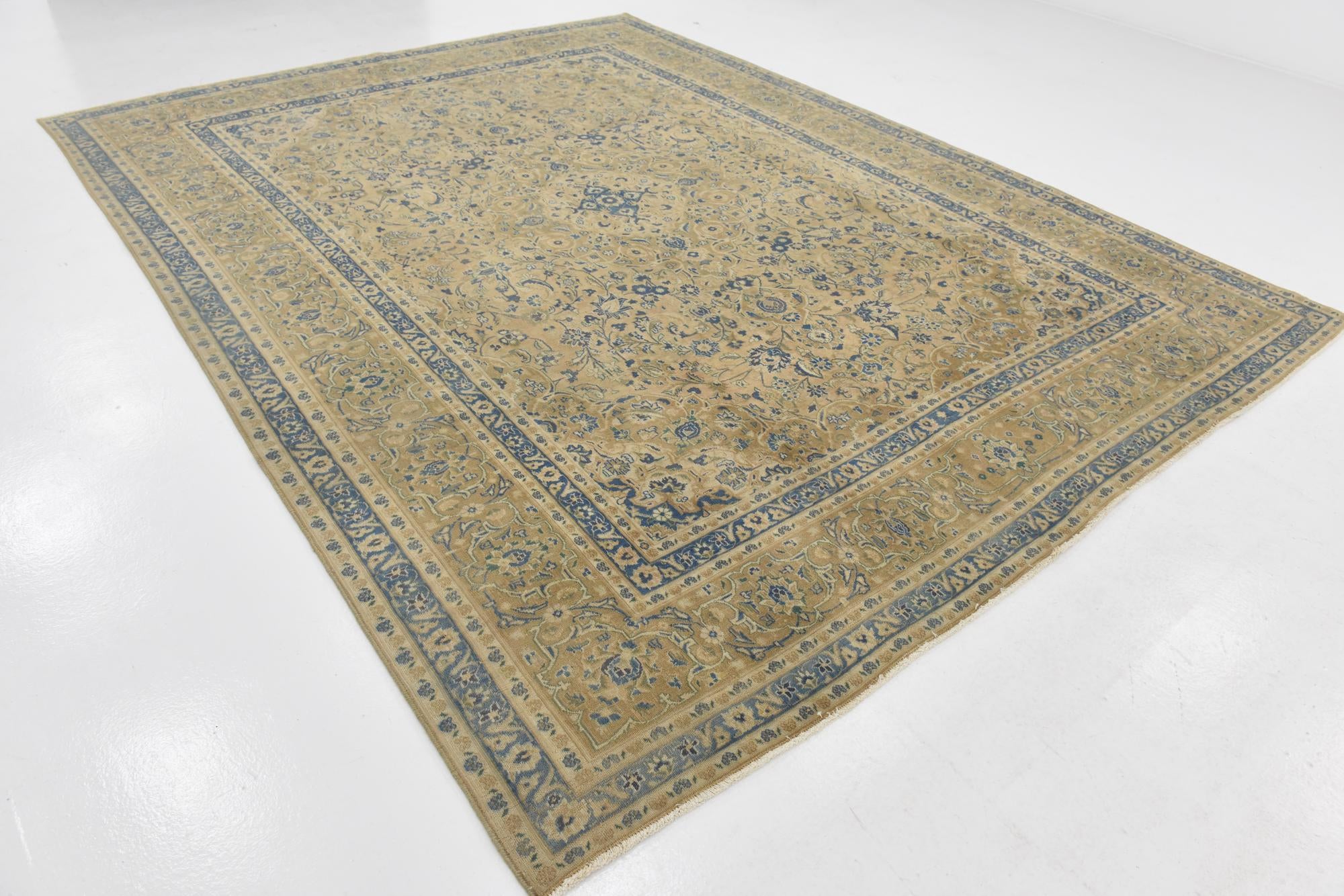 9' 5 x 12' 6 Hand Knotted Ultra Vintage Persian Wool Rug