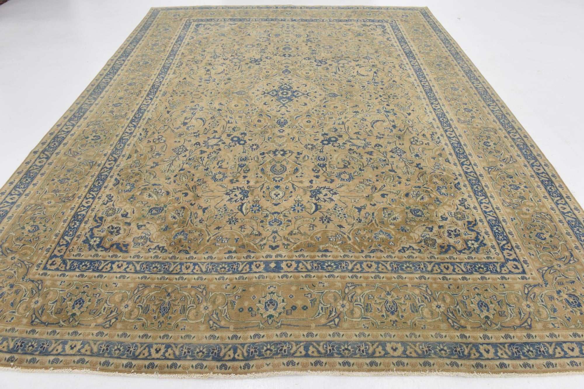 9' 5 x 12' 6 Hand Knotted Ultra Vintage Persian Wool Rug