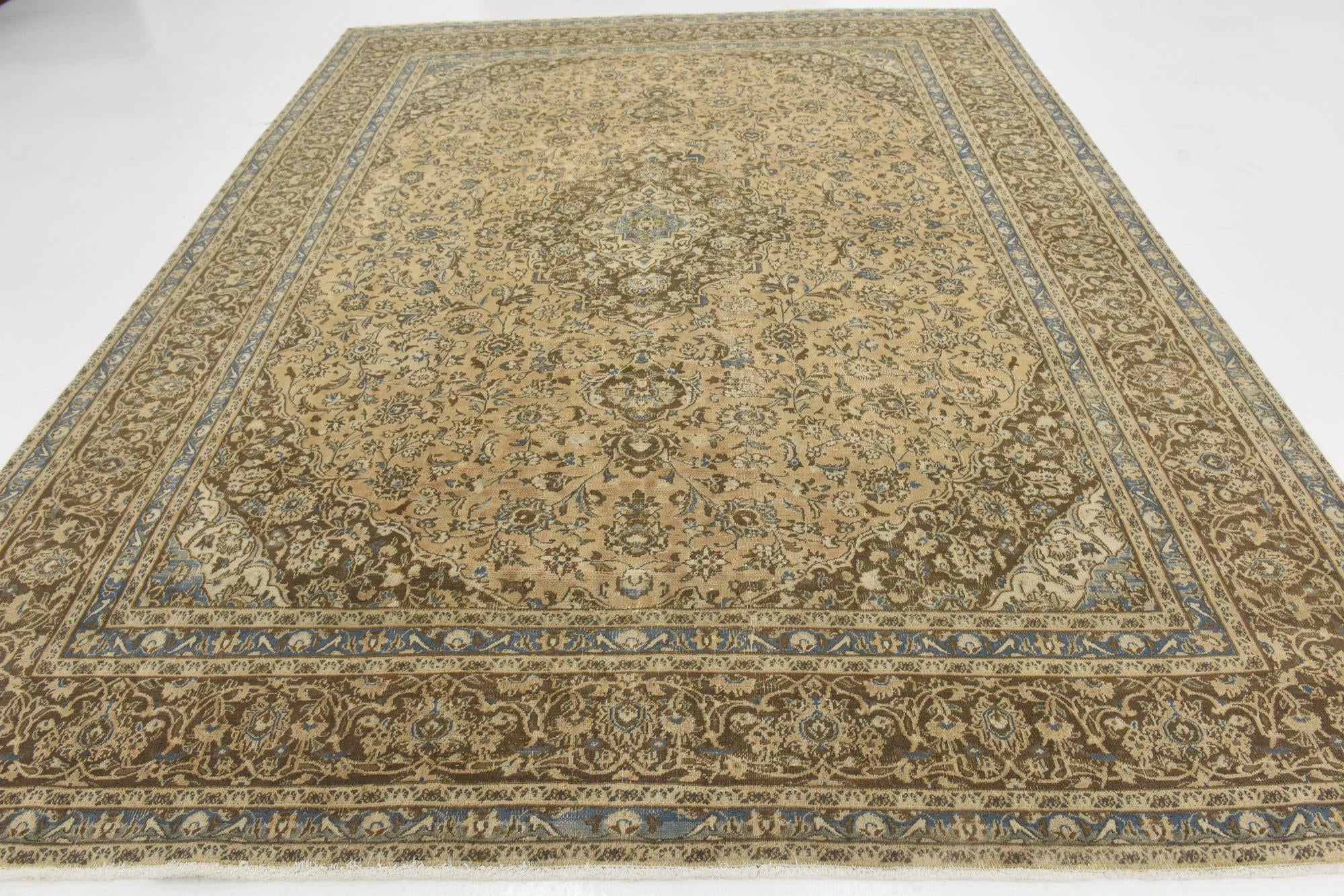 9' 3 x 12' 1 Hand Knotted Ultra Vintage Persian Wool Rug