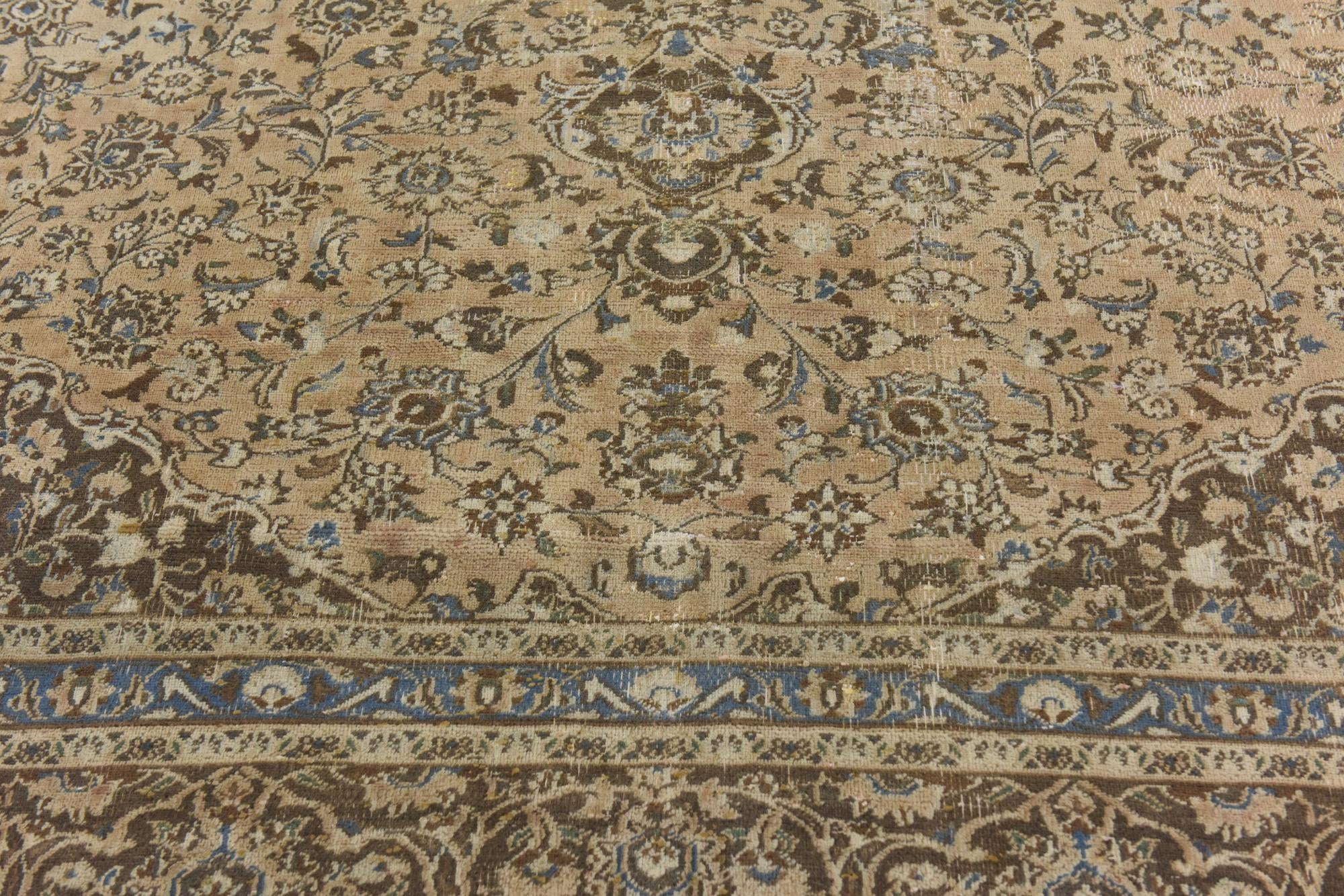 9' 3 x 12' 1 Hand Knotted Ultra Vintage Persian Wool Rug
