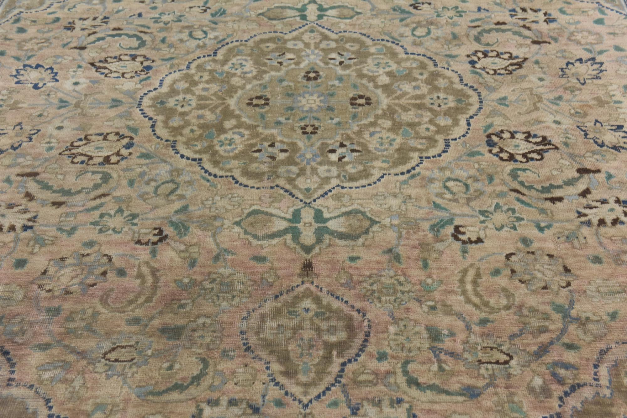 9' x 11' 9 Hand Knotted Ultra Vintage Persian Wool Rug
