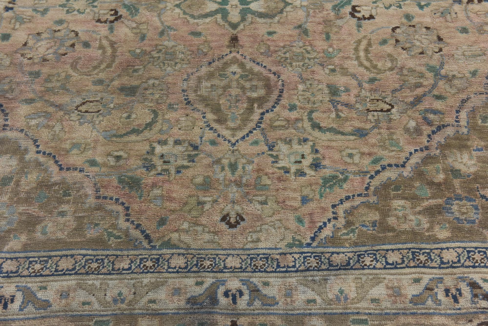 9' x 11' 9 Hand Knotted Ultra Vintage Persian Wool Rug