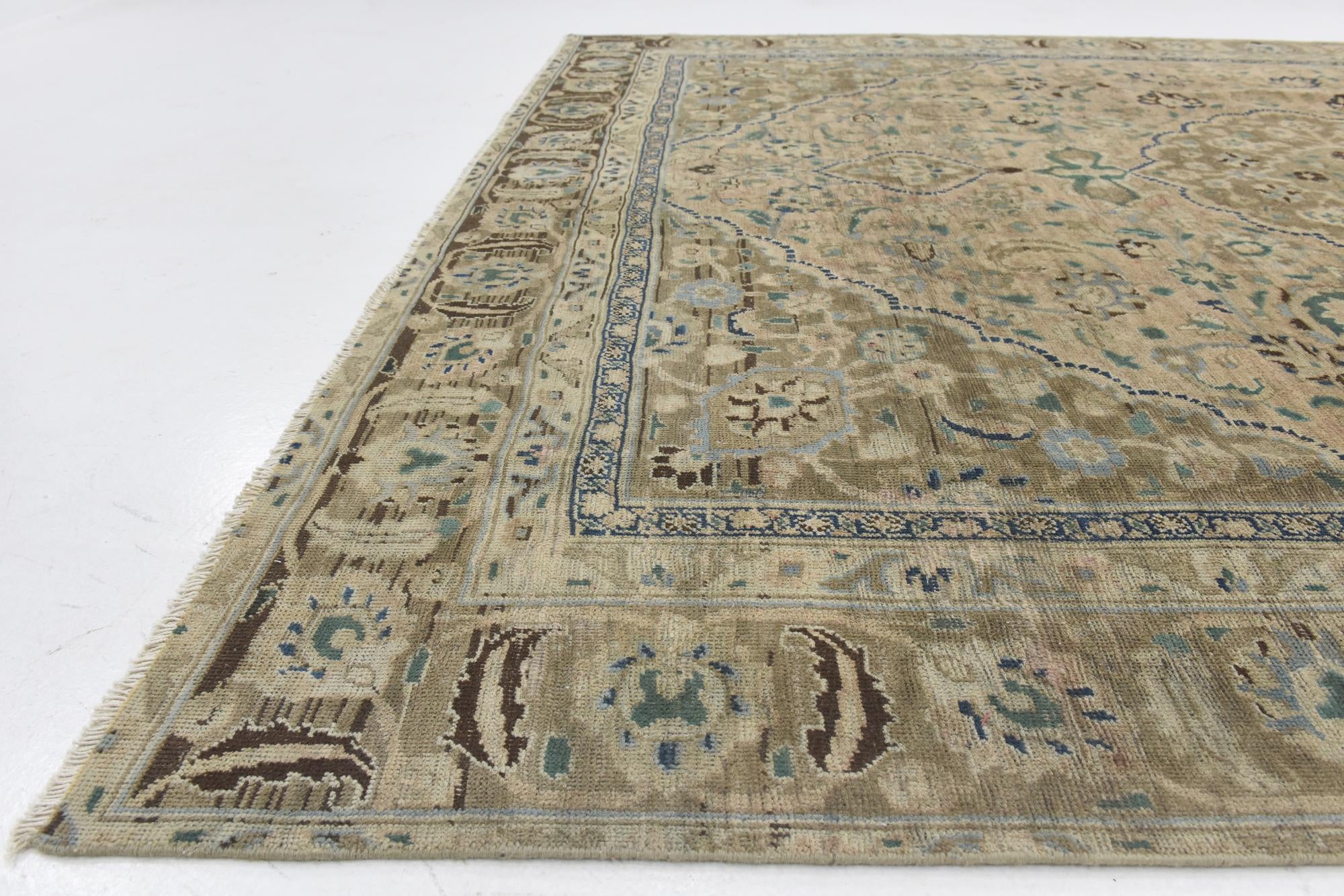 9' x 11' 9 Hand Knotted Ultra Vintage Persian Wool Rug