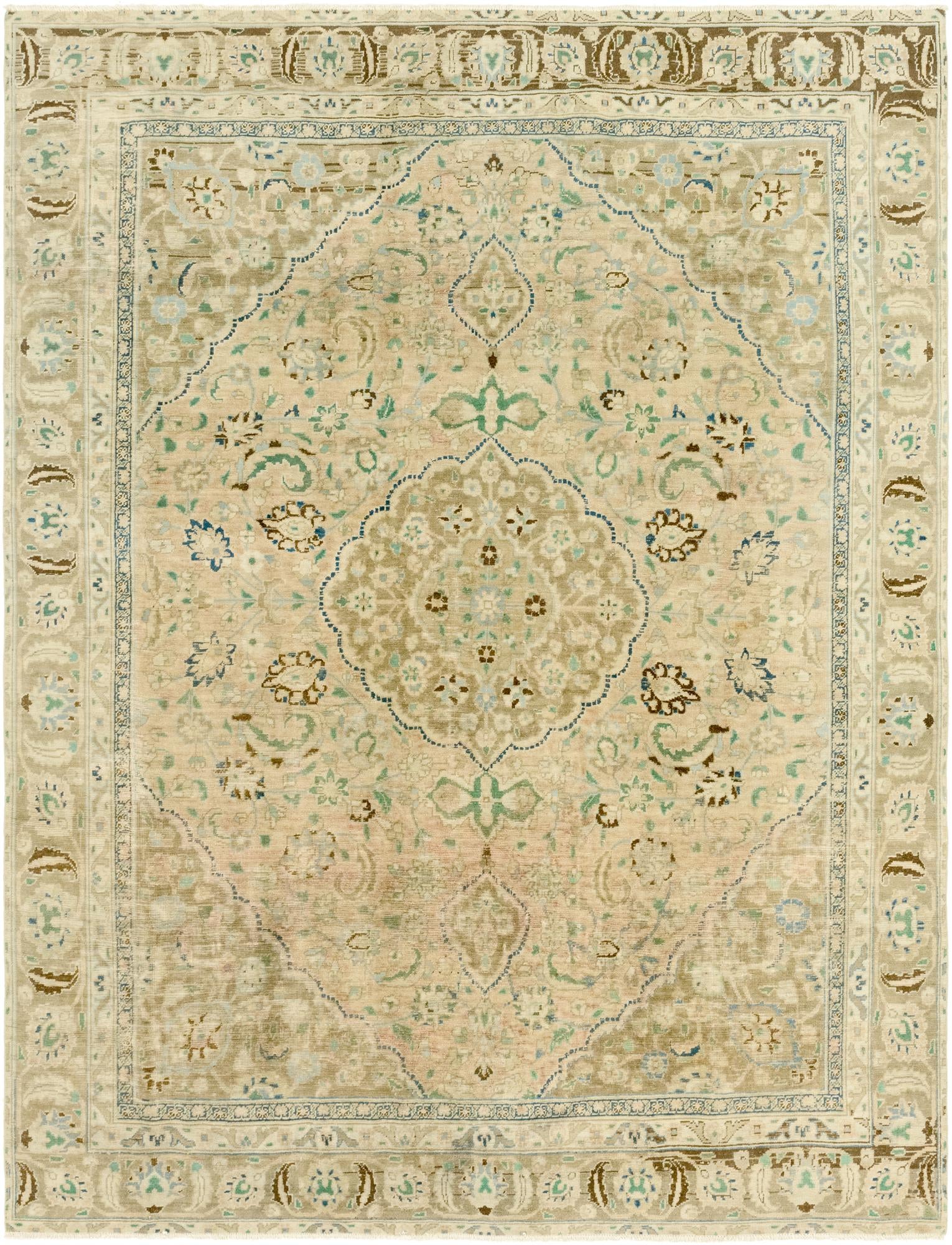 9' x 11' 9 Hand Knotted Ultra Vintage Persian Wool Rug