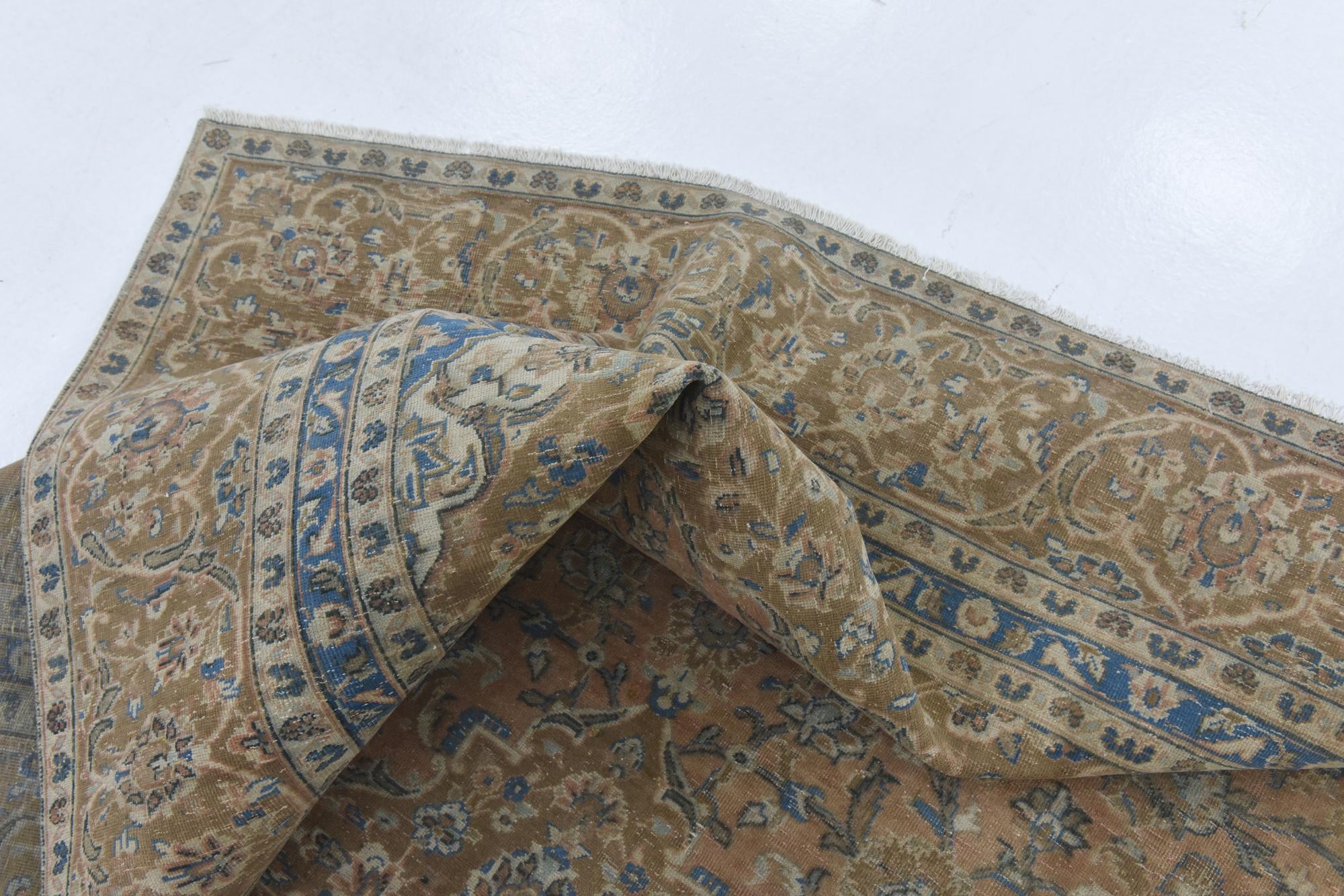 8' 8 x 12' Hand Knotted Ultra Vintage Persian Wool Rug