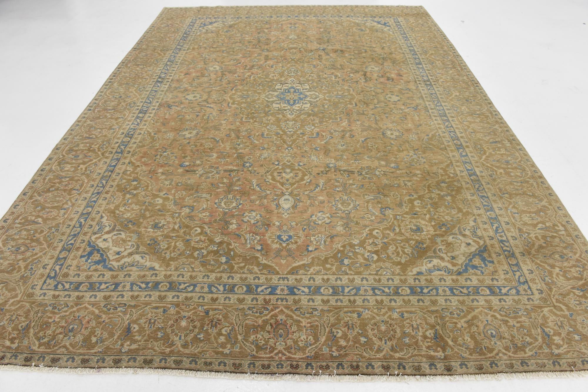 8' 8 x 12' Hand Knotted Ultra Vintage Persian Wool Rug