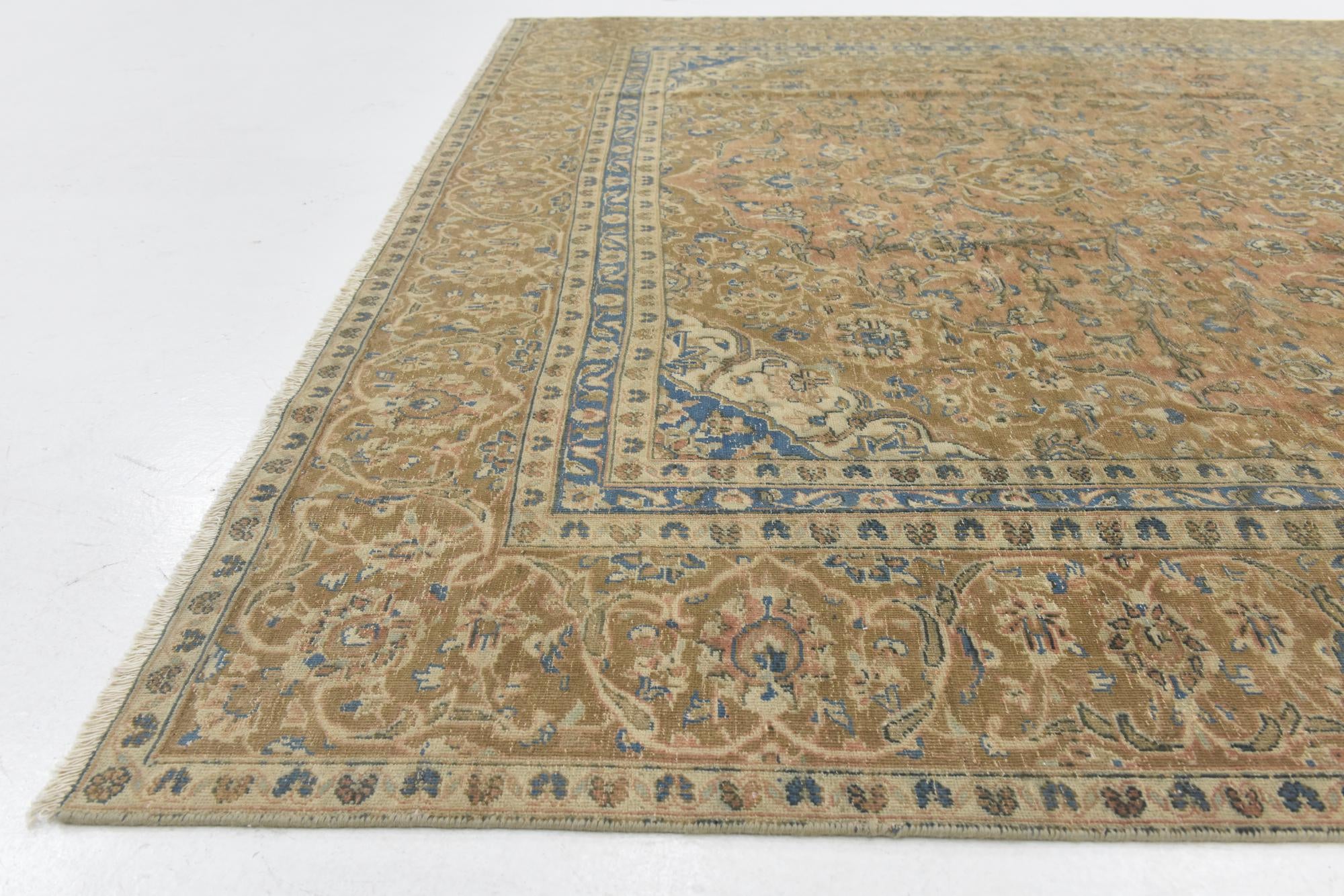 8' 8 x 12' Hand Knotted Ultra Vintage Persian Wool Rug