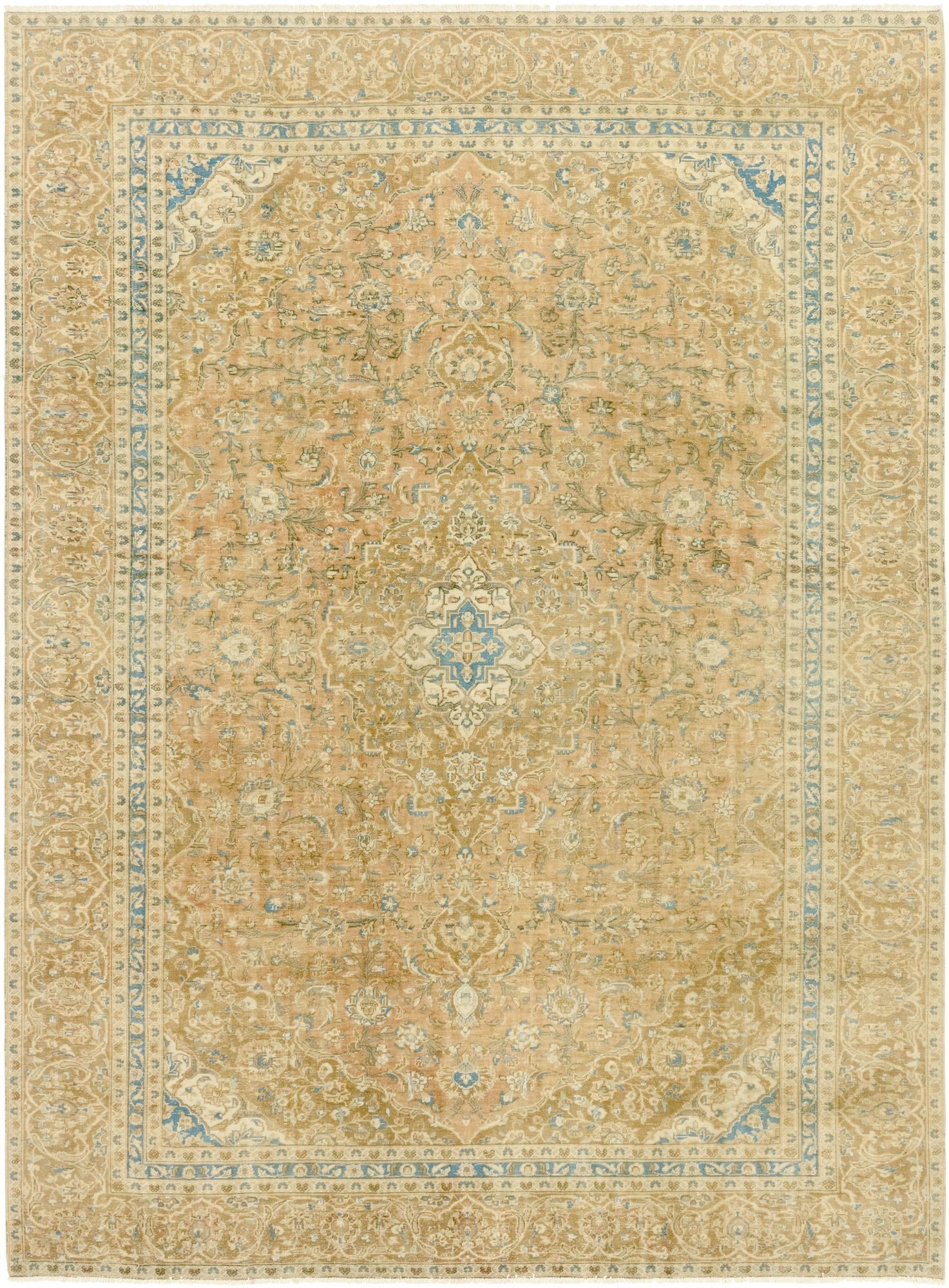 8' 8 x 12' Hand Knotted Ultra Vintage Persian Wool Rug