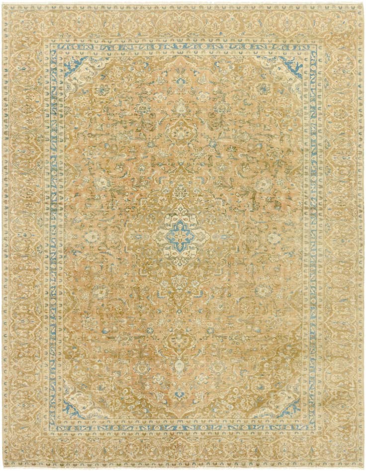 Detail image of 8' 8 x 12' Hand Knotted Ultra Vintage Persian Wool Rug
