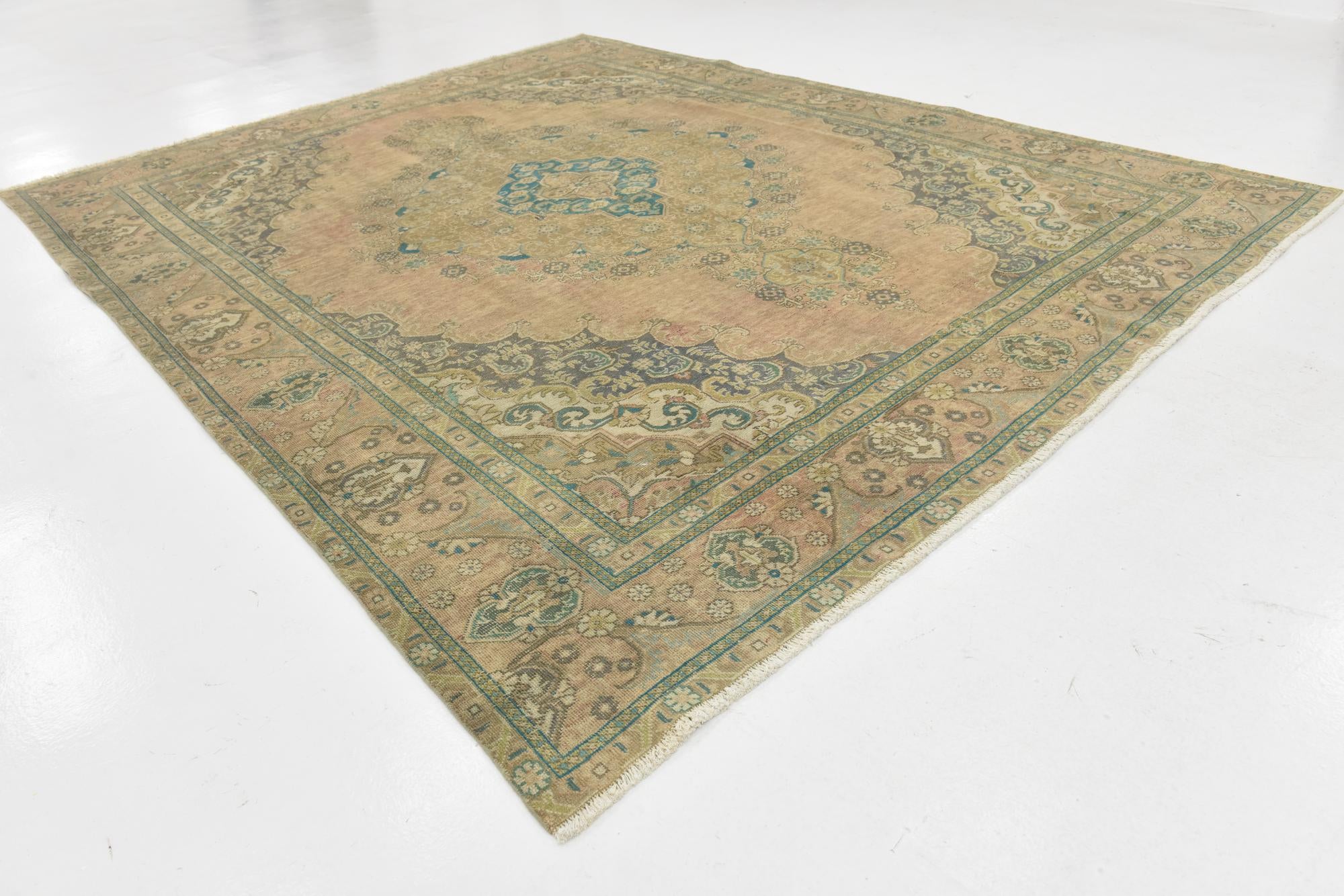 9' 6 x 12' Hand Knotted Ultra Vintage Persian Wool Rug