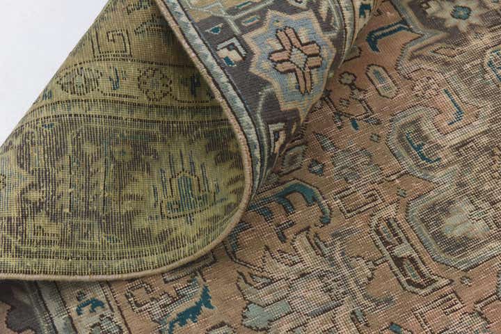 9' x 12' 5 Hand Knotted Ultra Vintage Persian Wool Rug