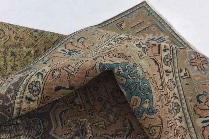 9' x 12' 5 Hand Knotted Ultra Vintage Persian Wool Rug