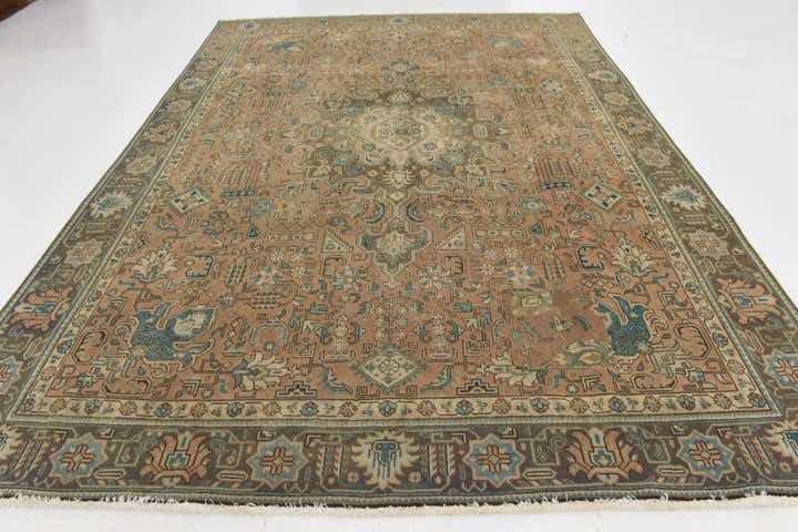 9' x 12' 5 Hand Knotted Ultra Vintage Persian Wool Rug