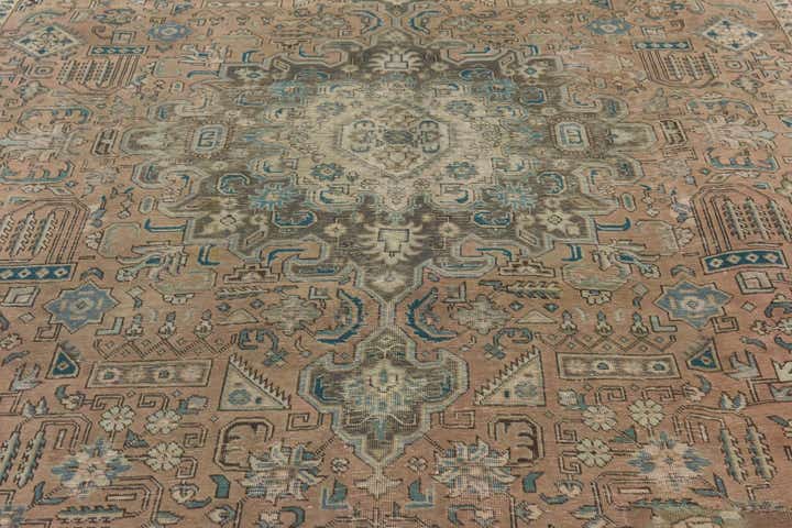 9' x 12' 5 Hand Knotted Ultra Vintage Persian Wool Rug