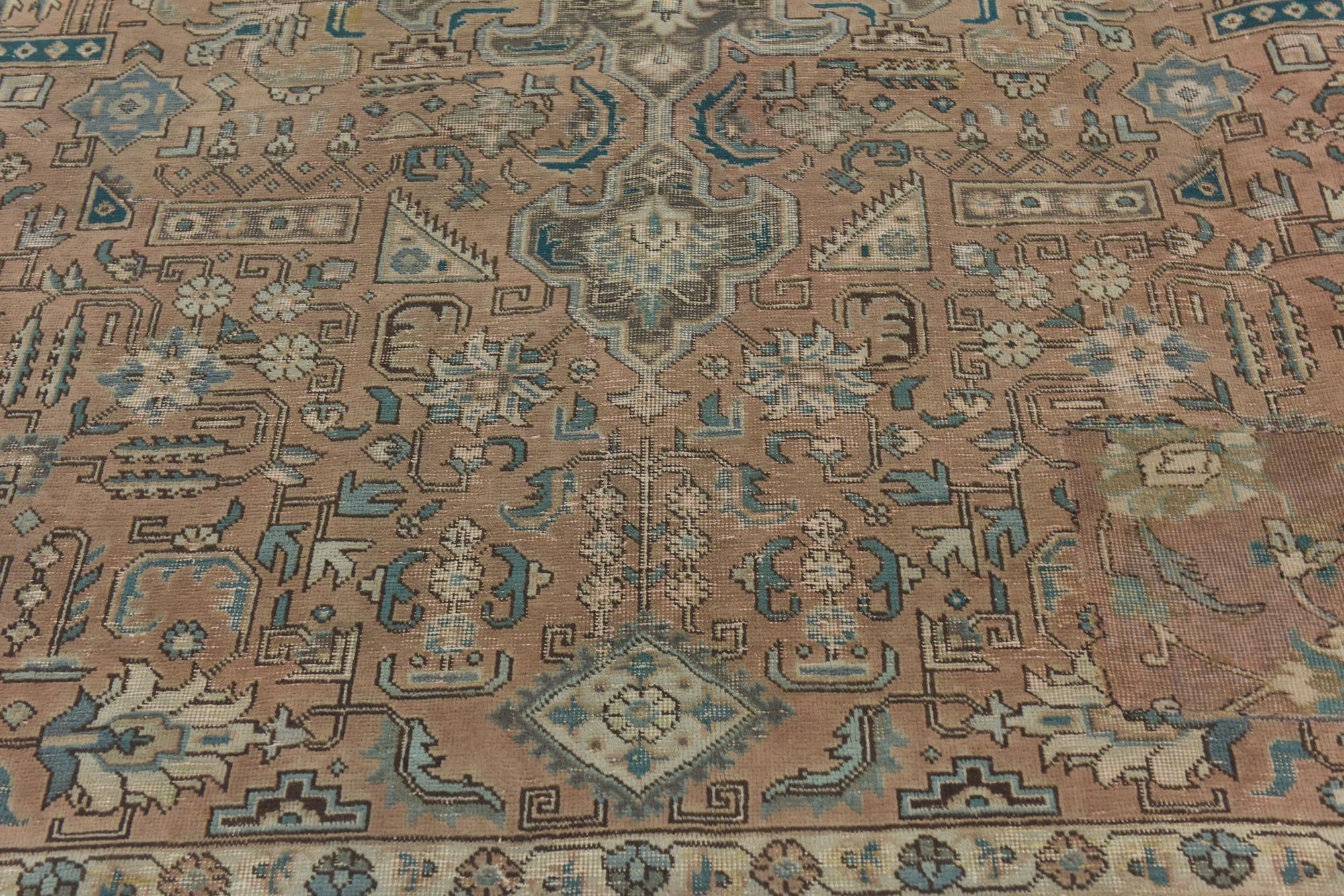 9' x 12' 5 Hand Knotted Ultra Vintage Persian Wool Rug