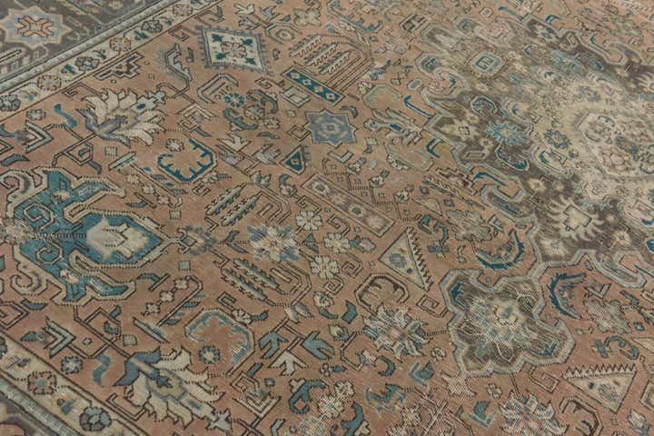 9' x 12' 5 Hand Knotted Ultra Vintage Persian Wool Rug