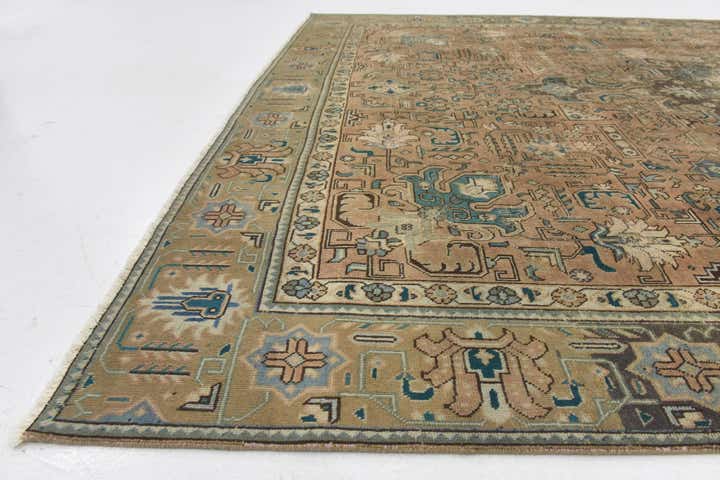 9' x 12' 5 Hand Knotted Ultra Vintage Persian Wool Rug