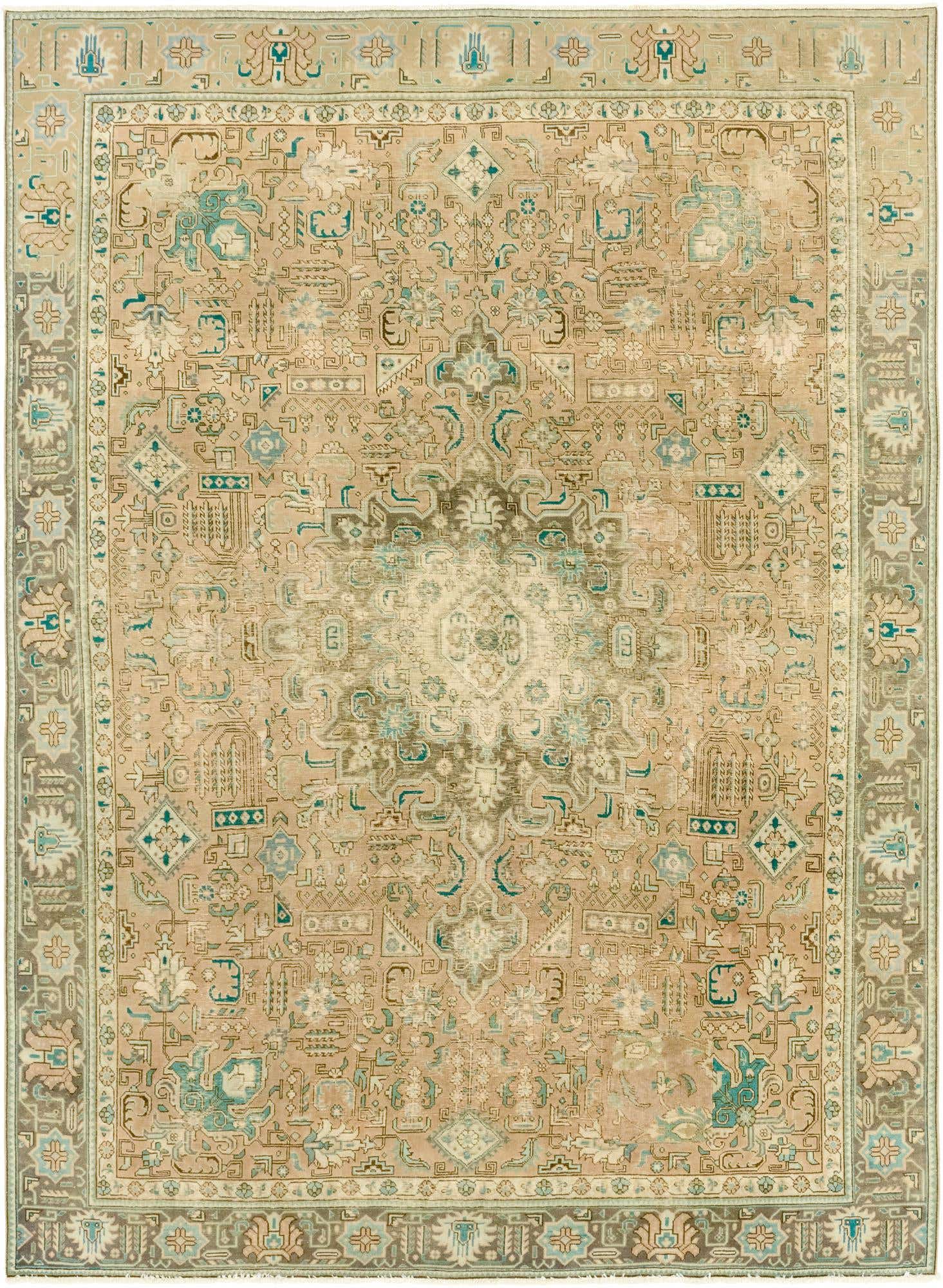 9' x 12' 5 Hand Knotted Ultra Vintage Persian Wool Rug