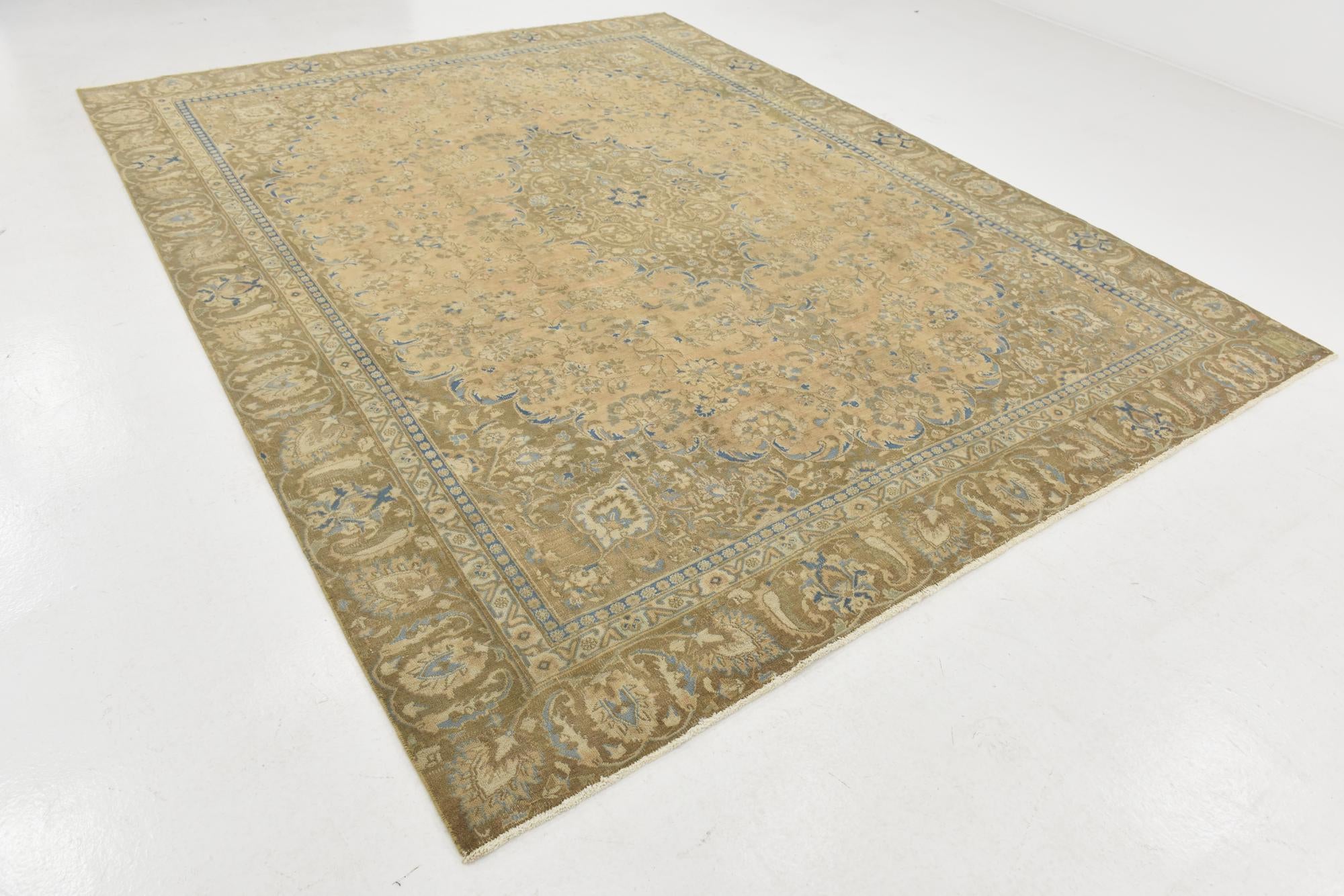 8' 10 x 11' 5 Hand Knotted Ultra Vintage Persian Wool Rug