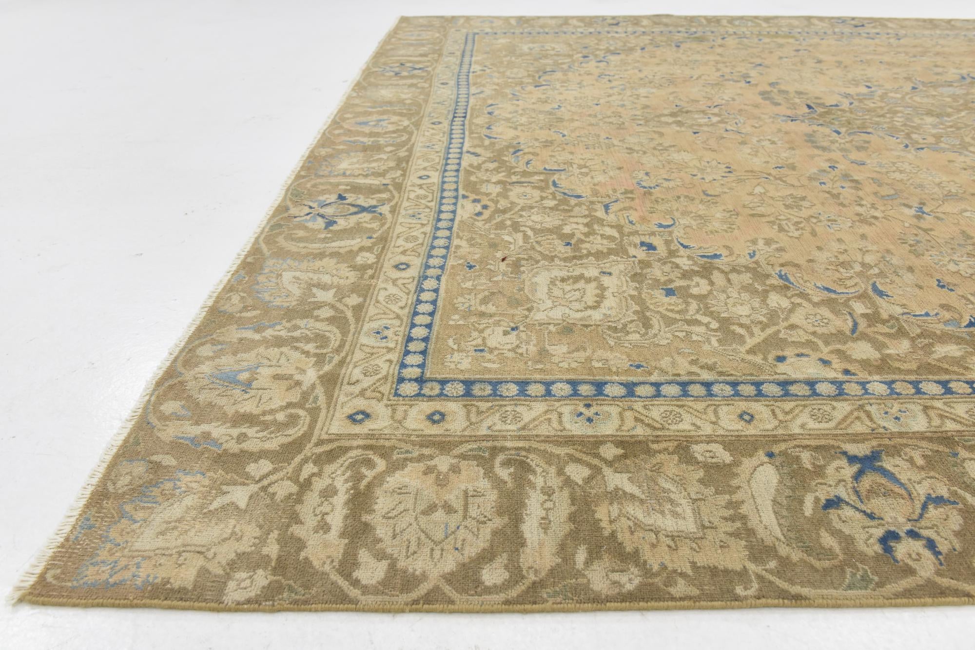 8' 10 x 11' 5 Hand Knotted Ultra Vintage Persian Wool Rug