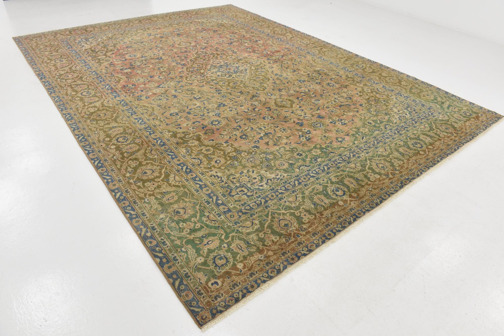 9' 9 x 13' 2 Hand Knotted Ultra Vintage Persian Wool Rug