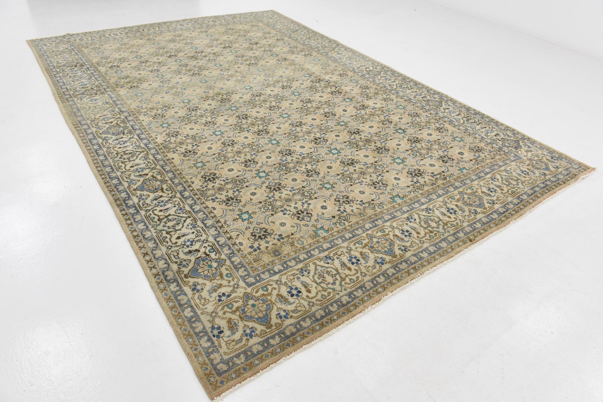 8' 9 x 13' Hand Knotted Ultra Vintage Persian Wool Rug