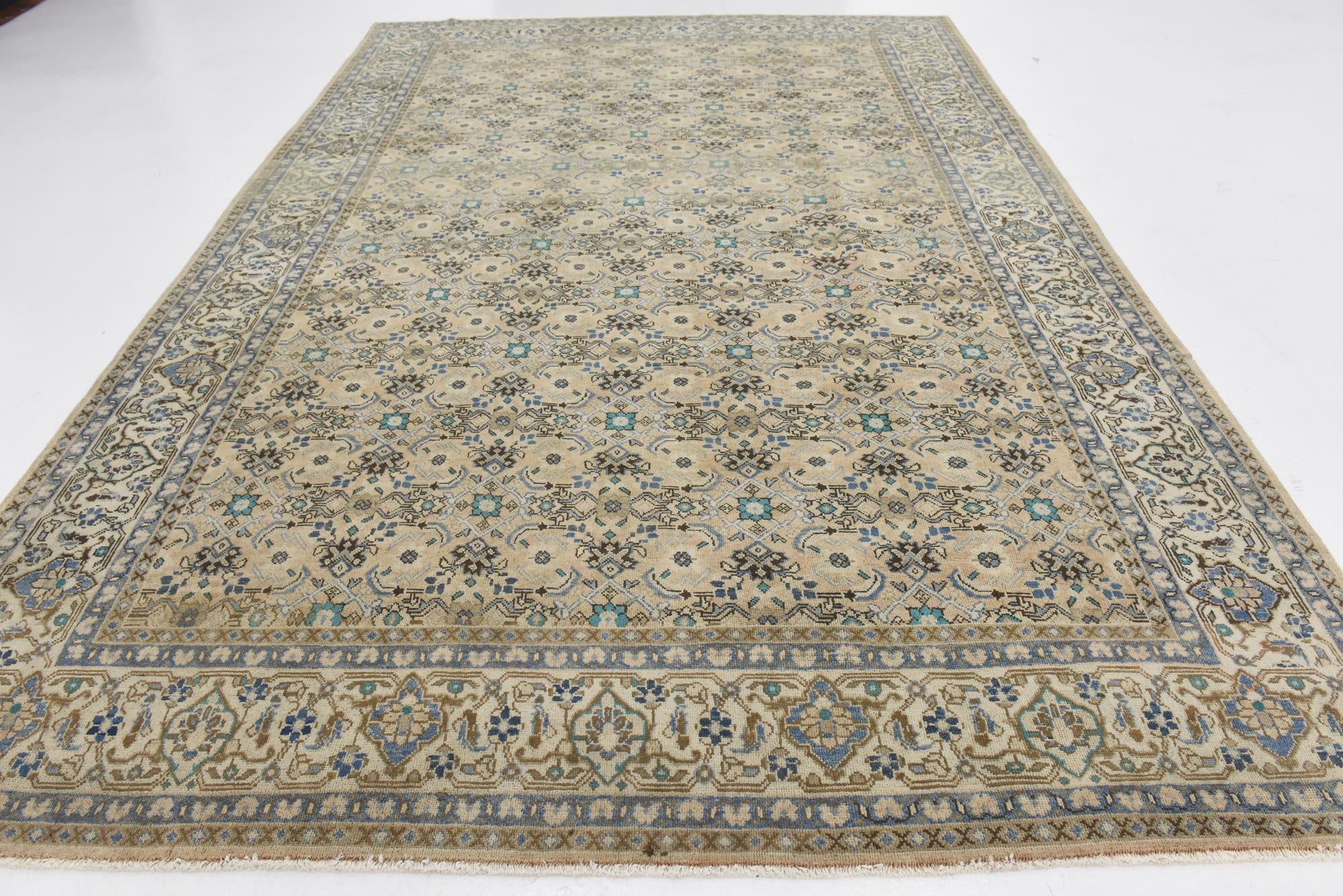 8' 9 x 13' Hand Knotted Ultra Vintage Persian Wool Rug